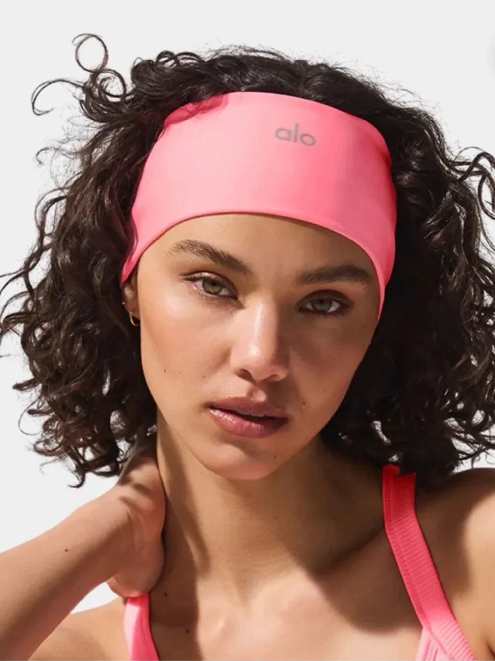 ALO Neon Bubblegum Wide Stretch Headband